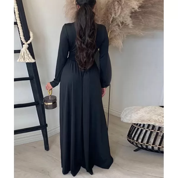 Womens Off Shoulder High Split Long Formal Party Maxi Dress Evening GownBlack3