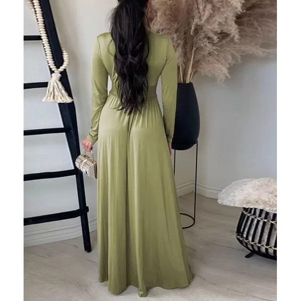 Womens Off Shoulder High Split Long Formal Party Maxi Dress Evening GownGreen3