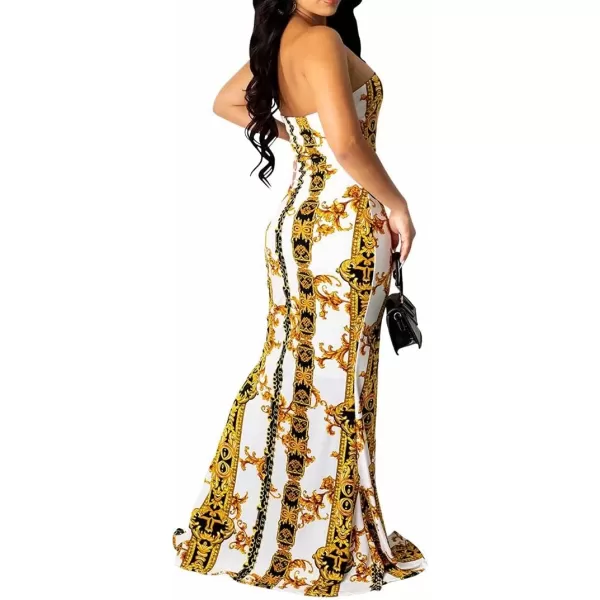 Womens Spaghetti Strap Leaf Printed Maxi Dress Bandage Bodycon Beach Holiday Long Dress166 Light Yellow