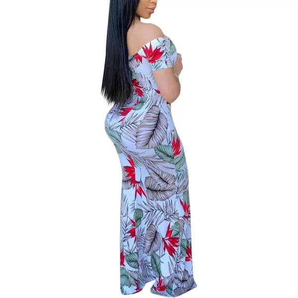 Womens Spaghetti Strap Leaf Printed Maxi Dress Bandage Bodycon Beach Holiday Long DressFloral Light Blue