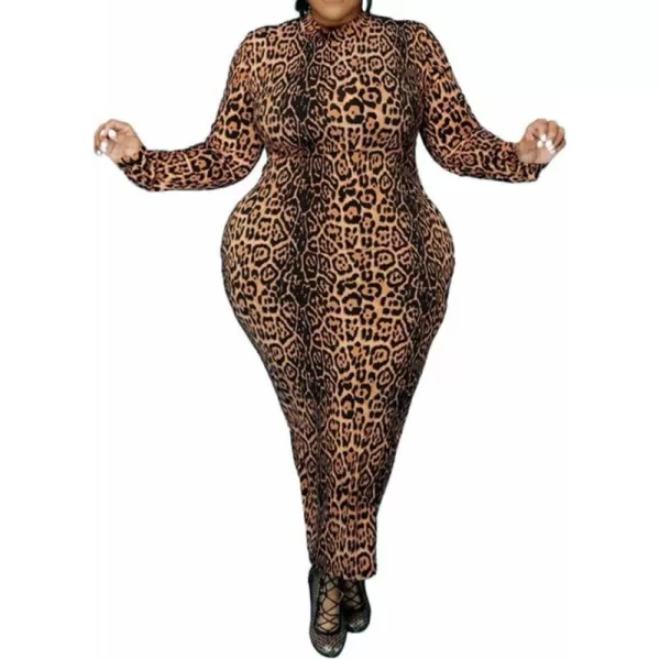 IyMoo Women Dress  V NeckMock Neck Reversible Belted Zip Bodycon Dress Club401 Leopard