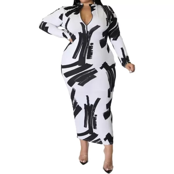 IyMoo Women Dress  V NeckMock Neck Reversible Belted Zip Bodycon Dress Club684 White