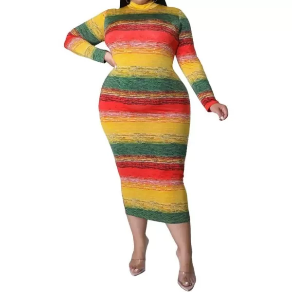 IyMoo Women Dress  V NeckMock Neck Reversible Belted Zip Bodycon Dress Club684 Yellow Green