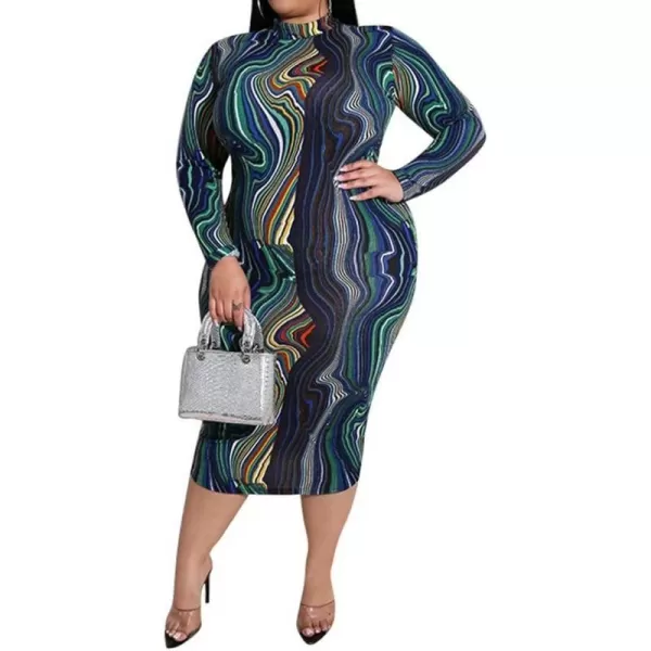IyMoo Women Dress  V NeckMock Neck Reversible Belted Zip Bodycon Dress ClubWave