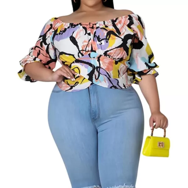 IyMoo Womens Plus Size Off Shoulder Tops Casual Loose Shirt Half Sleeve Irregular Tunics BlouseIyMoo Womens Plus Size Off Shoulder Tops Casual Loose Shirt Half Sleeve Irregular Tunics Blouse