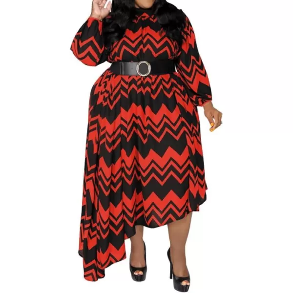 IyMoo Womens Sexy Plus Size One Shoulder Long Sleeve Ruched Elegant High Low Maxi Dress Party GownsWave Red