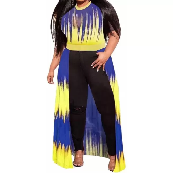 Plus Size High Low Tops for Women  Mesh See Through Puff Sleeve One Off Shoulder Asymmetrical Tunic Shirt Dresses219 Yellow Blue