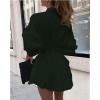 imageIyMoo Sexy Mini Shirt Dress for Women  Casual Button Down Blouse Long Sleeve V Neck Belted Shirts Blouse Top Short DressBlack
