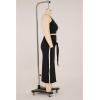 imageIyMoo Sexy Plus Size Dress 2 Piece Outfits Sexy Contrast Sleeveless Tank Crop Tops Bodycon Skirts SetsBlack