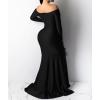 imageIyMoo Womens 90s Retro Long Bodycon Side Slit Formal Evening Gown Black L