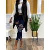 imageIyMoo Womens Casual Sleeveless Long Sweater Vest Open Front Knit Cardigan Waistcoat with PocketsBlack
