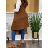 imageIyMoo Womens Casual Sleeveless Long Sweater Vest Open Front Knit Cardigan Waistcoat with PocketsKhaki