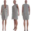 imageIyMoo Womens Casual Sleeveless Long Sweater Vest Open Front Knit Cardigan Waistcoat with PocketsLight Gray