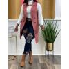imageIyMoo Womens Casual Sleeveless Long Sweater Vest Open Front Knit Cardigan Waistcoat with PocketsPink