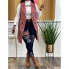imageIyMoo Womens Casual Sleeveless Long Sweater Vest Open Front Knit Cardigan Waistcoat with PocketsPink