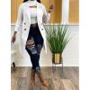 imageIyMoo Womens Casual Sleeveless Long Sweater Vest Open Front Knit Cardigan Waistcoat with PocketsWhite