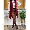 imageIyMoo Womens Casual Sleeveless Long Sweater Vest Open Front Knit Cardigan Waistcoat with PocketsWine Red