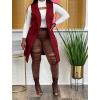 imageIyMoo Womens Casual Sleeveless Long Sweater Vest Open Front Knit Cardigan Waistcoat with PocketsWine Red