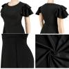 imageIyMoo Womens Plus Size Cape Flutter Sleeve Stretchy A Line Swing Flared Skater Cocktail Party Dress with PocketsYellow