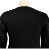 imageIyMoo Womens Sequin Long SleevePlus Size Bodycon Long Evening Party Maxi Dress Black 2XL