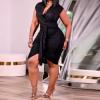 imageIyMoo Womens Sexy Plus Size Bodycon Sleeveless Drawstring Ruched Mini Club DressesBlack