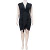 imageIyMoo Womens Sexy Plus Size Bodycon Sleeveless Drawstring Ruched Mini Club DressesDark Blue