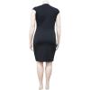 imageIyMoo Womens Sexy Plus Size Bodycon Sleeveless Drawstring Ruched Mini Club DressesDark Blue