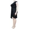 imageIyMoo Womens Sexy Plus Size Bodycon Sleeveless Drawstring Ruched Mini Club DressesDark Blue
