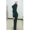 imageIyMoo Womens Sexy Wrap Top Wide Leg Long Sleeve V Neck Sleeveless Cocktail Jumpsuit 3Wine Red Large