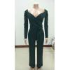 imageIyMoo Womens Sexy Wrap Top Wide Leg Long Sleeve V Neck Sleeveless Cocktail Jumpsuit 3Wine Red Large