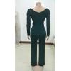 imageIyMoo Womens Sexy Wrap Top Wide Leg Long Sleeve V Neck Sleeveless Cocktail Jumpsuit 3Wine Red Large