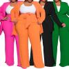 imageWomens Plus Size Business Suits with Straight Leg Pants Slim Fit Blazers Two Piece Suit Sets Tracksuits Rose Red 4X
