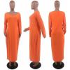 imageWomens Plus Size Sexy Stretchable Long Sleeve Maxi Sweater Off Shoulder Knit Slim Fit Dress588 Orange
