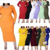 imageWomens Plus Size Sexy Stretchable Long Sleeve Maxi Sweater Off Shoulder Knit Slim Fit DressLight Purple