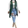 imageIyMoo Womens Casual Sleeveless Long Sweater Vest Open Front Knit Cardigan Waistcoat with PocketsGreen