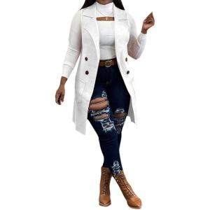 imageIyMoo Womens Casual Sleeveless Long Sweater Vest Open Front Knit Cardigan Waistcoat with PocketsWhite