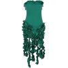 imageIyMoo Women Sexy Strapless Ruffle Bodycon Dress Solid Color Fringe Slim Party Cocktail Bandage DressesGreen