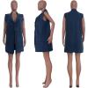 imageIyMoo Womens Casual Sleeveless Long Sweater Vest Open Front Knit Cardigan Waistcoat with PocketsBlue