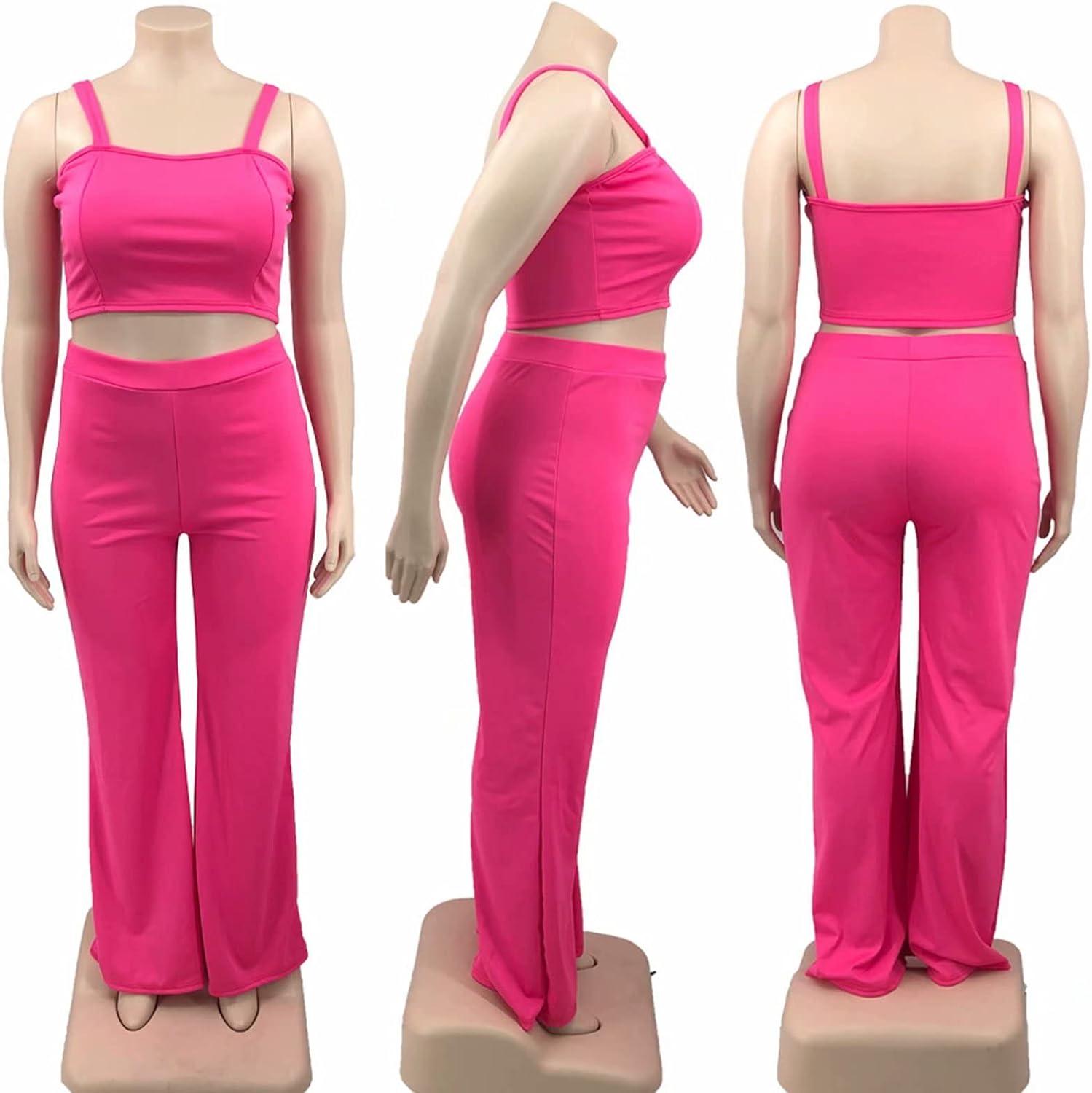 imageIyMoo Women Plus Size Pants Suits 3 Piece Set Long Sleeve Blazer Pants Suit Sets Dressy Business Casual Office Work OutfitsPink