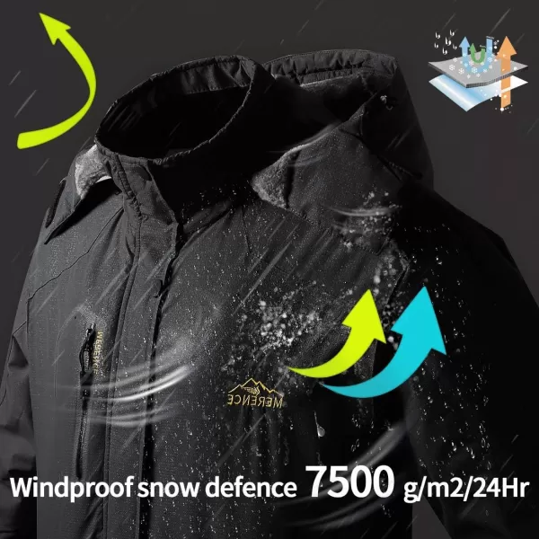 FANTURE Mens Mountain Waterproof Ski Jacket Windproof Rain Jacket