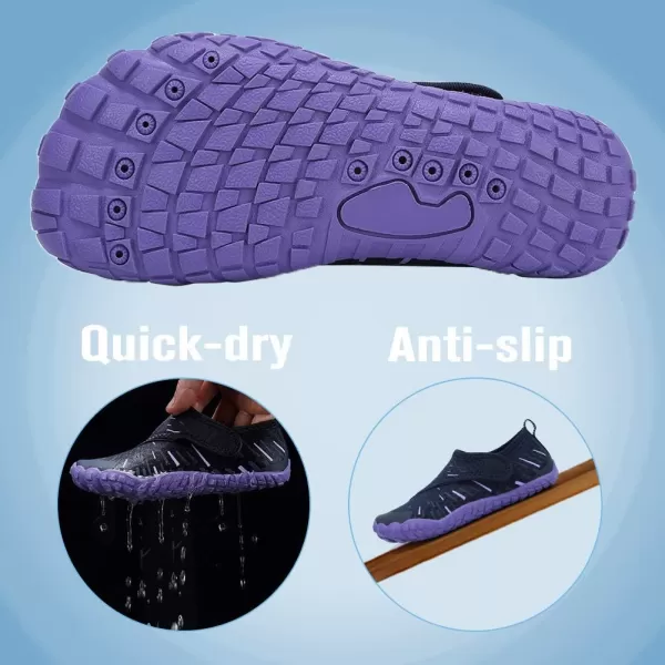 Boys amp Girls Water Shoes Lightweight Comfort Sole Easy Walking Athletic Slip on Aqua SockToddlerLittle KidBig Kid1purple