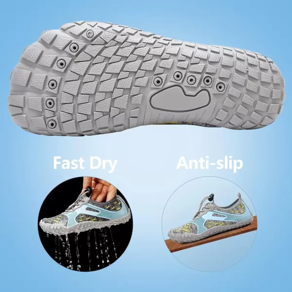 Boys amp Girls Water Shoes Lightweight Comfort Sole Easy Walking Athletic Slip on Aqua SockToddlerLittle KidBig Kid265grey