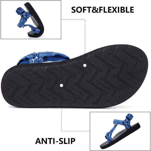 CIOR Womens Sport Sandals Hiking Sandals with Arch Support Yoga Mat Insole Outdoor Light Weight Water ShoesBlue Purple