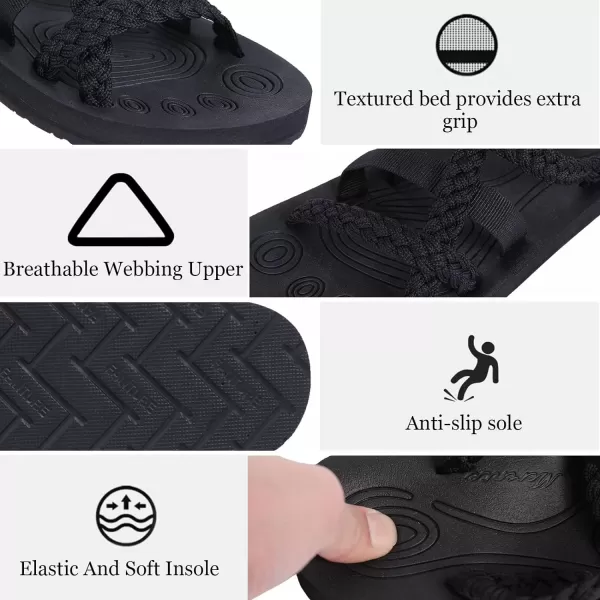 CIOR Womens Sport Sandals Hiking Sandals with Arch Support Yoga Mat Insole Outdoor Light Weight Water ShoesBzblack