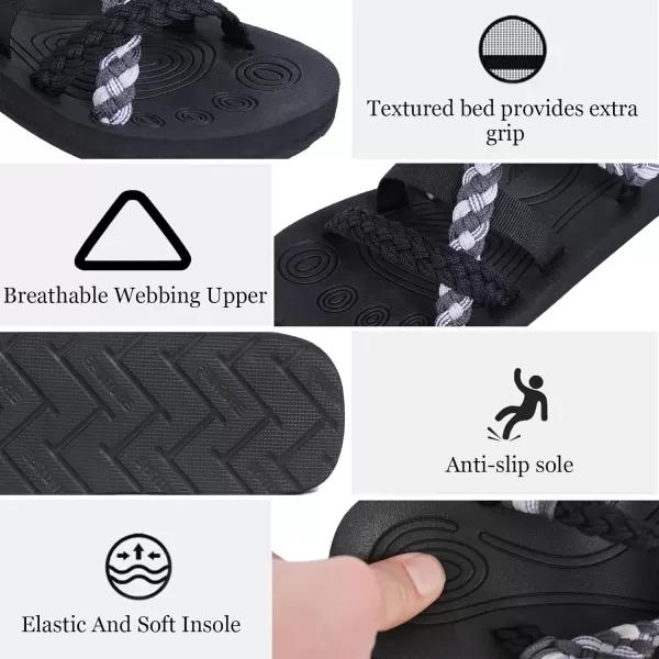 CIOR Womens Sport Sandals Hiking Sandals with Arch Support Yoga Mat Insole Outdoor Light Weight Water ShoesBzgray