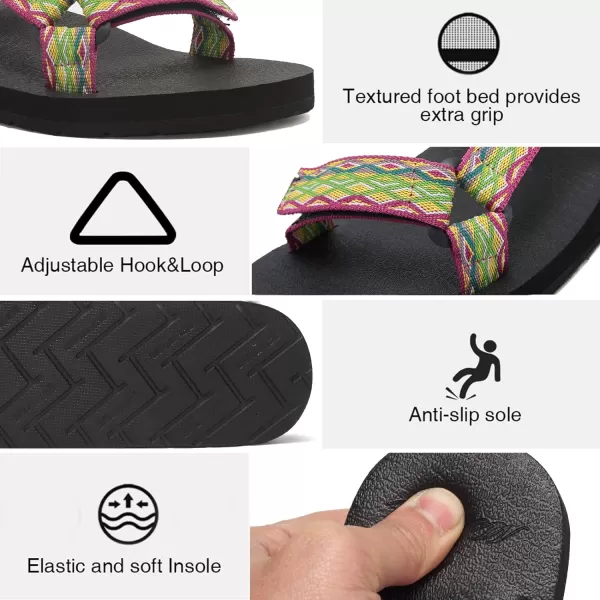 CIOR Womens Sport Sandals Hiking Sandals with Arch Support Yoga Mat Insole Outdoor Light Weight Water ShoesPink