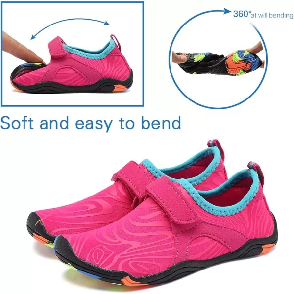 FANTURE Girls amp Boys Water Shoes Lightweight Comfort Sole Easy Walking Athletic Slip on Aqua SockToddlerLittle KidBig Kid2pink