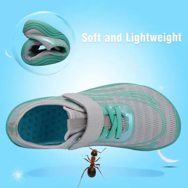 FANTURE Girls amp Boys Water Shoes Lightweight Comfort Sole Easy Walking Athletic Slip on Aqua SockToddlerLittle KidBig Kid565lgrey