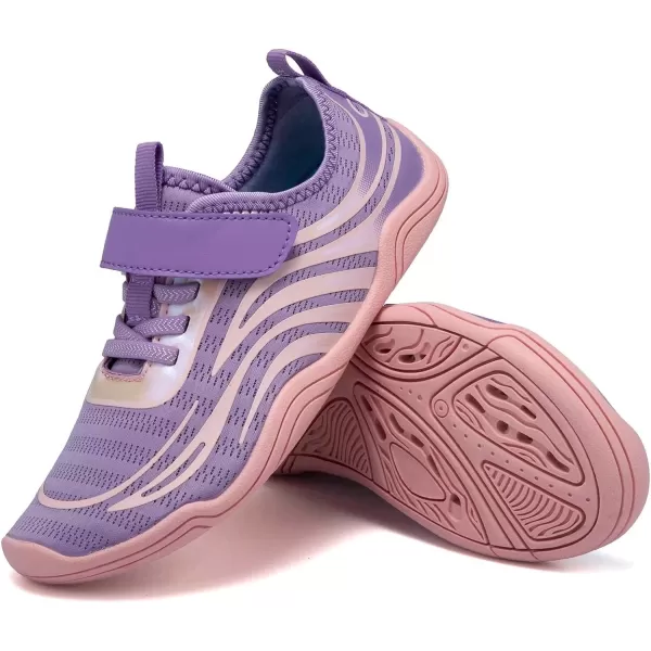 FANTURE Girls amp Boys Water Shoes Lightweight Comfort Sole Easy Walking Athletic Slip on Aqua SockToddlerLittle KidBig Kid565purplepink