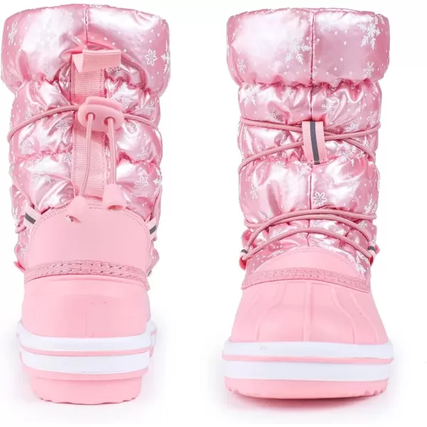 FANTURE Kids Snow Boots Boys Girls Waterproof Outdoor Winter Boots with Warm Fur Lined ToddlerLittle Kid579pink